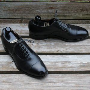 Vtg Dack’s Black Calfskin Cap Toe Oxford, Men's Size 8 E, EUC, Made in Canada